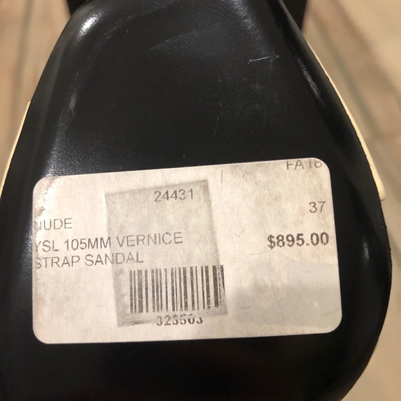 New with Tags Saint Laurent Vernice Nude heels - Picture 6 of 9